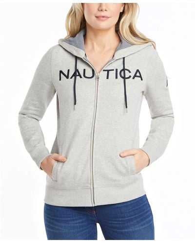 Nautica Go-to Signature Cotton Full-zip Logo Hoodie - Gray