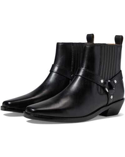 Madewell The Santiago Western Ankle Boot In Leather - Black