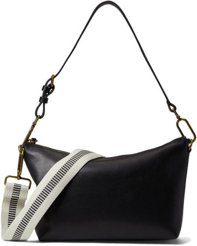 Madewell The Leather Carabiner Crossbody Sling Bag: Webbing Strap Edition - Black