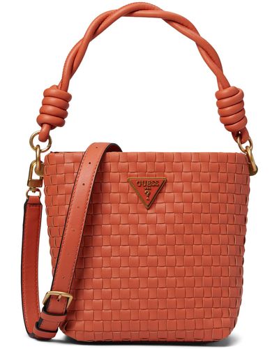 Guess, Bags, Guess Red Small Bucket Bag W Long Strap