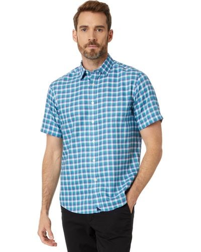 UNTUCKit Wrinkle-free Short Sleeve Dameron Shirt - Blue