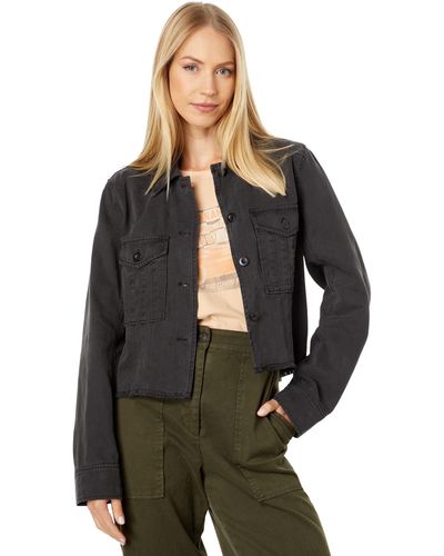 Lucky Brand Distressed Cropped Trucker Jacket - Multicolor