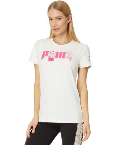 PUMA Graphic Tee in White | Lyst
