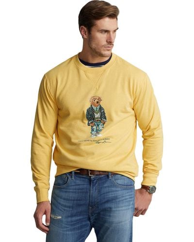 Ralph Lauren Big Tall Polo Bear Fleece Sweatshirt - Yellow
