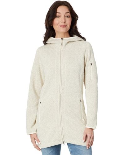 L.L. Bean Petite Sweater Fleece Coat - White
