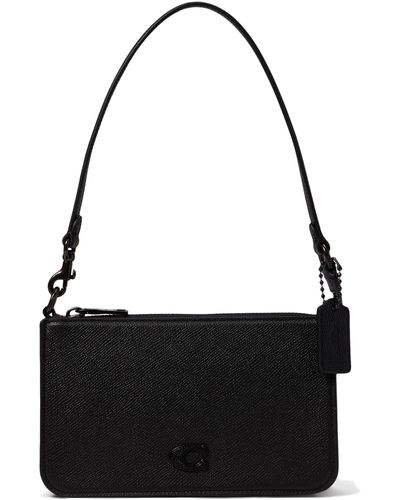 COACH Pouch Bag In Cross Grain Leather - Black