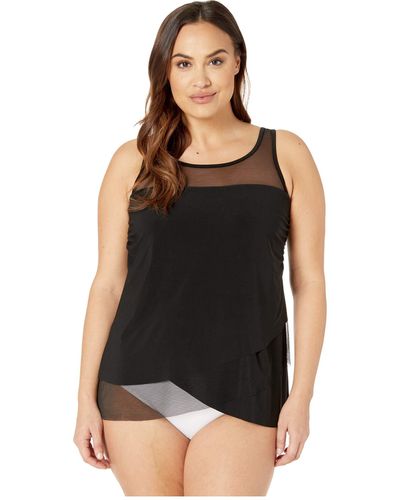 Miraclesuit Plus Size Solid Mirage Tankini Top - Black