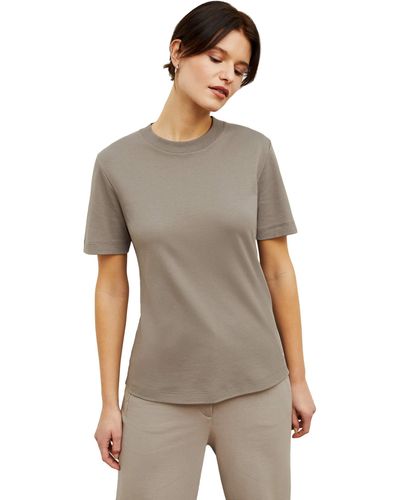 M.M.LaFleur Leslie T-shirt - Compact Cotton - Natural