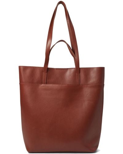 Madewell The Essential Tote In Leather - Red
