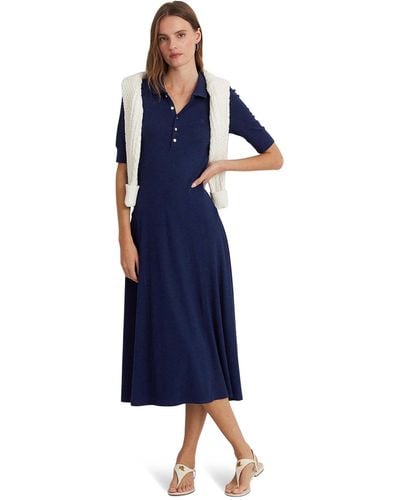 Lauren by Ralph Lauren Cotton-blend Polo Dress - Blue