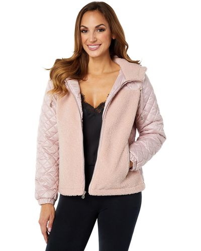 Kate Spade Mixed Media Hooded Quilt - Pink