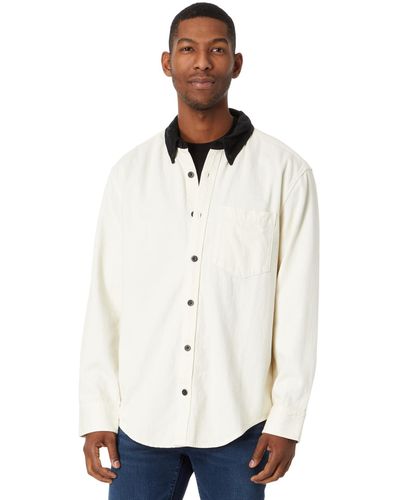 Madewell Corduroy-collar Denim Easy Shirt In Natural Wash - White