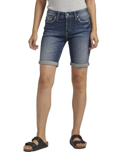 Silver Jeans Co. Elyse Mid-rise Bermuda Shorts L53015eae397 - Blue
