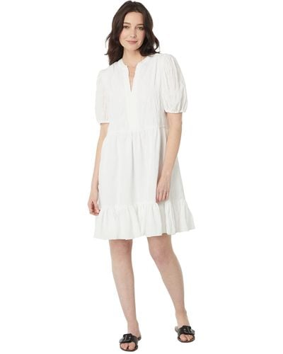 Vince Camuto Puff Sleeve Babydoll Dress - White