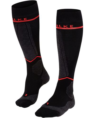 FALKE Sk Energizing Wool Knee High Ski Socks W2 - Black