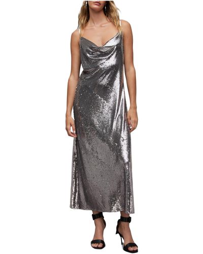 AllSaints Hadley Sequin Dress - Gray