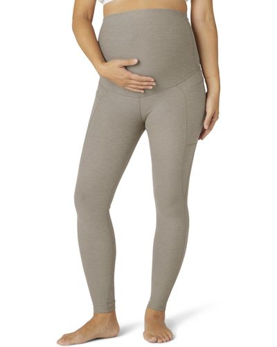 Beyond Yoga Maternity Spacedye Out Of Pocket High-waisted Midi Leggings - Gray