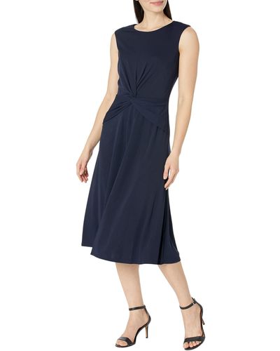 Lauren by Ralph Lauren Twist Front Jersey Dress - Blue