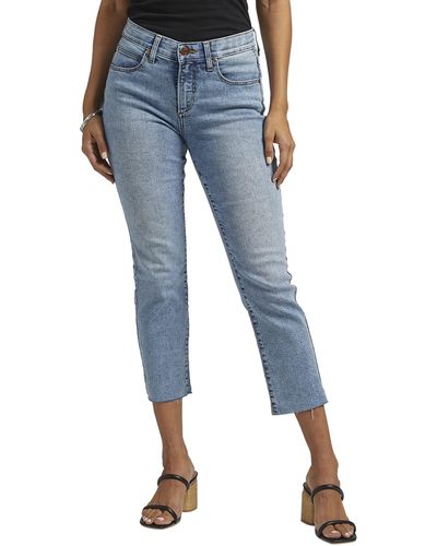 Jag Jeans Petite Ruby Mid-rise Straight Cropped Jeans - Blue