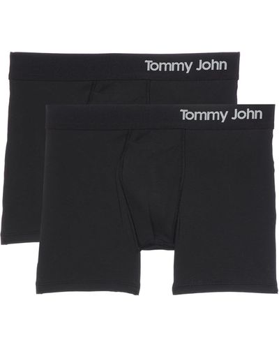 Tommy John Cool Cotton 4 Boxer Brief 2 Pack - Black