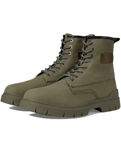 HUGO Ryan Canvas Lace-up Boots - Green