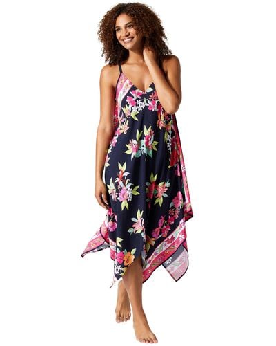 Tommy Bahama Summer Floral Scarf Dress - Red