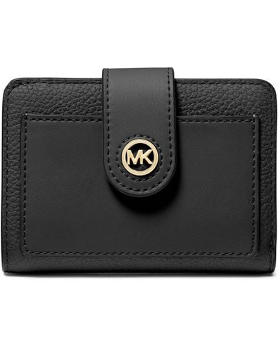 MICHAEL Michael Kors Mk Charm Small Tab Compact Pcoket Wallet - Black