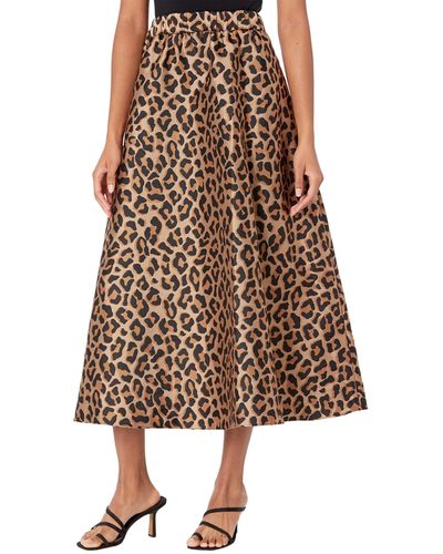 Kate Spade Leopard Jacquard Midi Skirt - Brown
