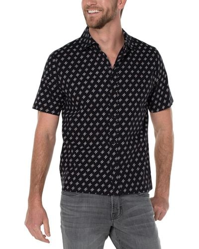 Liverpool Los Angeles Printed Short Sleeve Shirt - Black