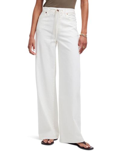 Madewell Superwide-leg Jeans In Vintage Canvas: Drawstring Edition - White