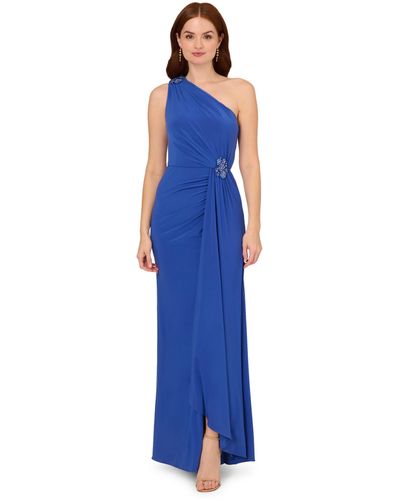 Adrianna Papell Jersey Evening Gown - Blue
