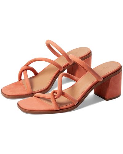 Madewell The Tayla Sandal In Suede - Orange