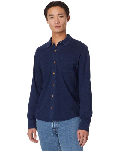 Lucky Brand Indigo Knit Button-down Shirt - Blue