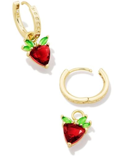 Kendra Scott Strawberry Huggie Earrings - White