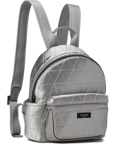 Kate Spade Sam Icon Quilted Satin Small Backpack - Gray