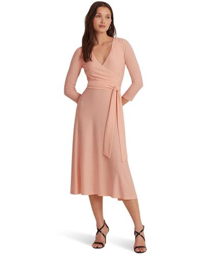Lauren by Ralph Lauren Surplice Jersey Dress - Pink