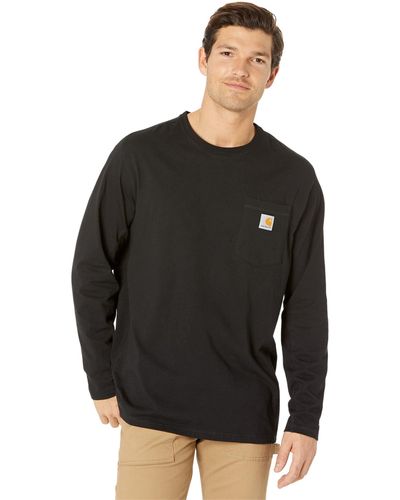 Carhartt Force Relaxed Fit Midweight Long Sleeve Pocket Tee - Black