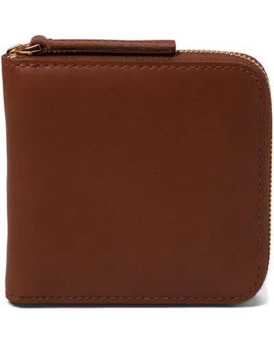Madewell The Essential Zip Wallet In Leather - Brown