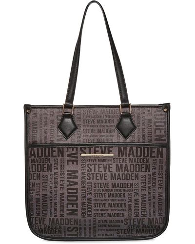 Steve Madden Bcrush oversized teddy tote bag in black