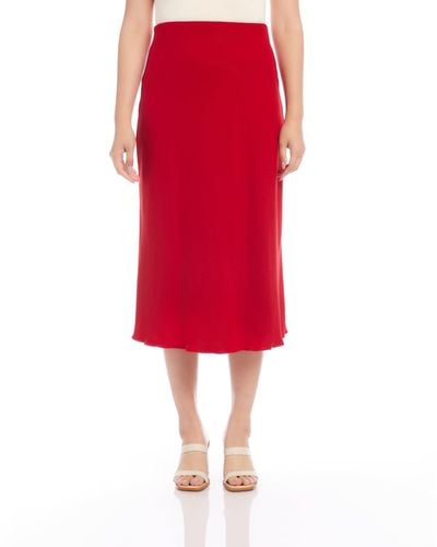 Karen Kane Bias Cut Midi Skirt - Red