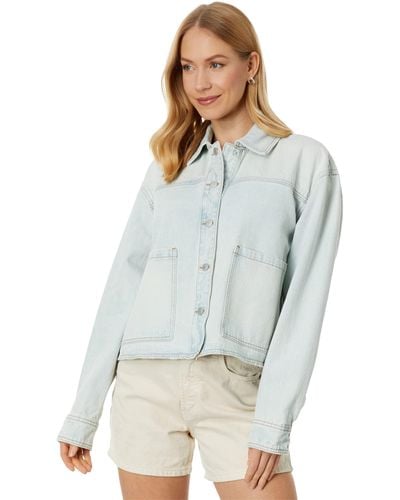 Blank NYC Cropped Denim Shirt Jacket In Pianom Solo - Blue