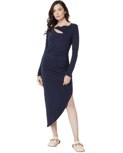 Sundry Drape Cutout Dress - Blue