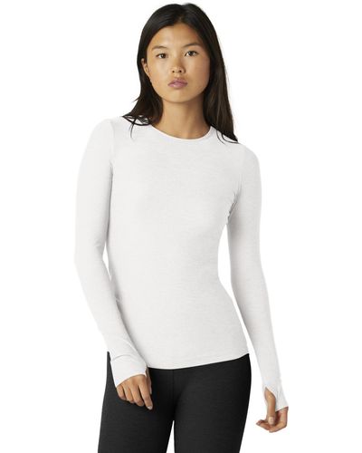 Beyond Yoga Classic Crew Pullover - White