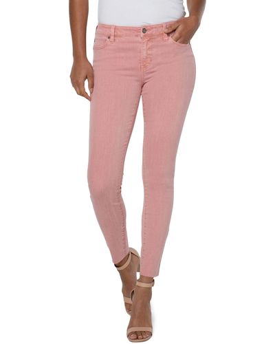 Liverpool Los Angeles Abby Ankle Skinny With Cut Hem In Rose Blush - Pink