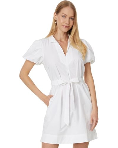 Tommy Bahama Oceana Poplin Puff Sleeve Dress - White