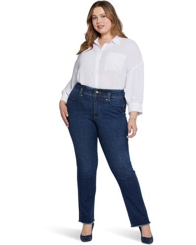 NYDJ Women's High Rise Marilyn Straight Hollywood Waistband Jeans - Macy's