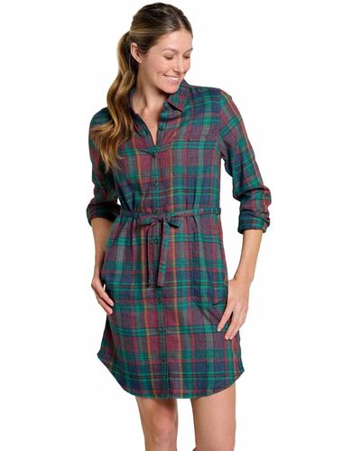 Toad&Co Re-form Flannel Shirtdress - Blue