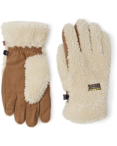 L.L. Bean Mountain Pile Fleece Gloves - Natural