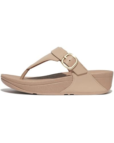 Fitflop Lulu Adjustable Leather Toe-post Sandals - Brown