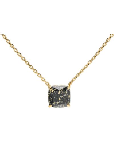 Kate Spade Pendants Mini Small Square Pendant Necklace - Black